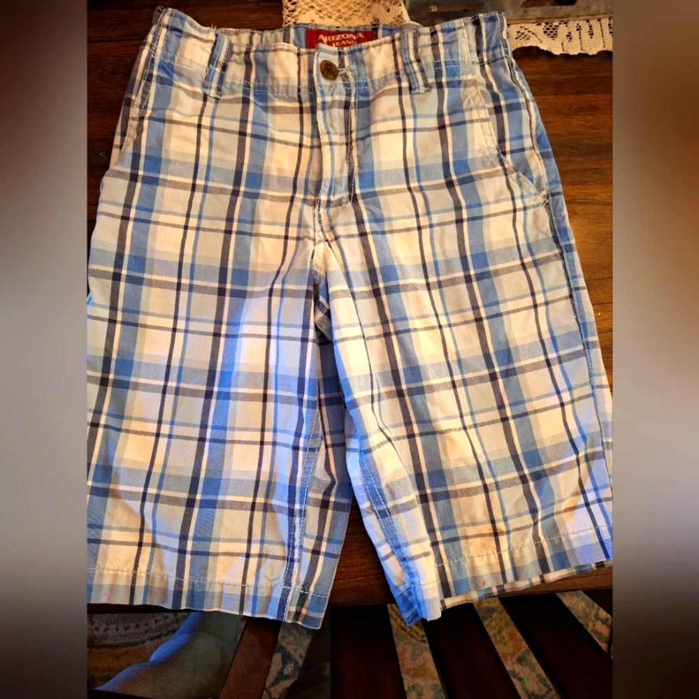 Arizona Boys Plaid Blue Shorts Size 14 Regular